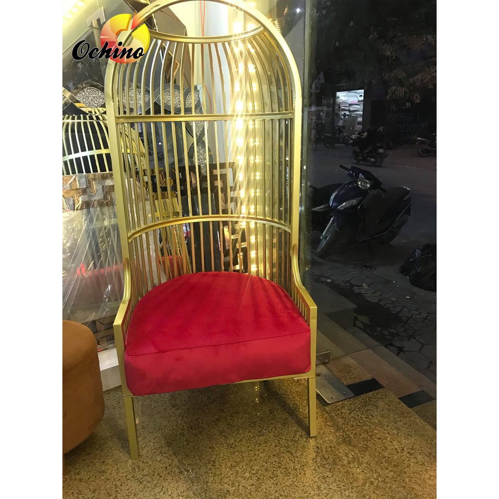 Ghế Hình Lồng Chim, Ghế Sofa Nữ Hoàng Dùng Dể Trang Trí Chụp Hình Quán Quần Áo Hoặc Cafe (Tặng Kèm Gối)