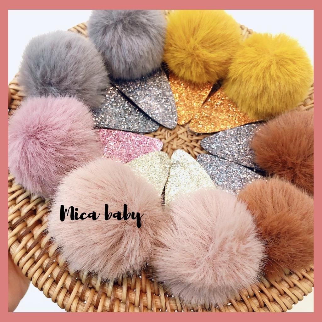 Kẹp tóc nhũ đính bông xinh xắn đáng yêu cho bé Mica baby