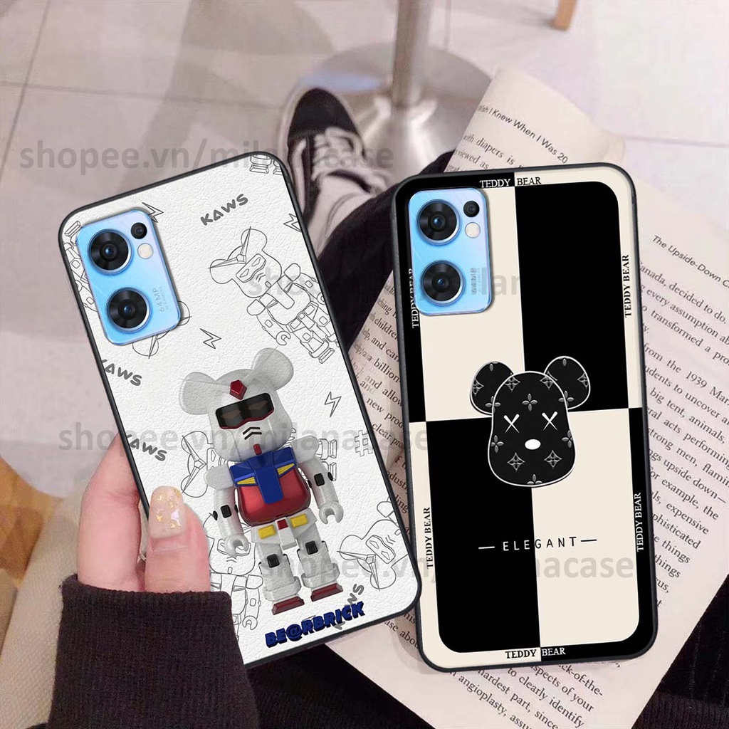 Ốp Oppo Reno7 / Reno7 Z 5G / Reno 7 gấu be@rBrick gấu Teddy Kaws siêu đẹp, phong cách, cá tính