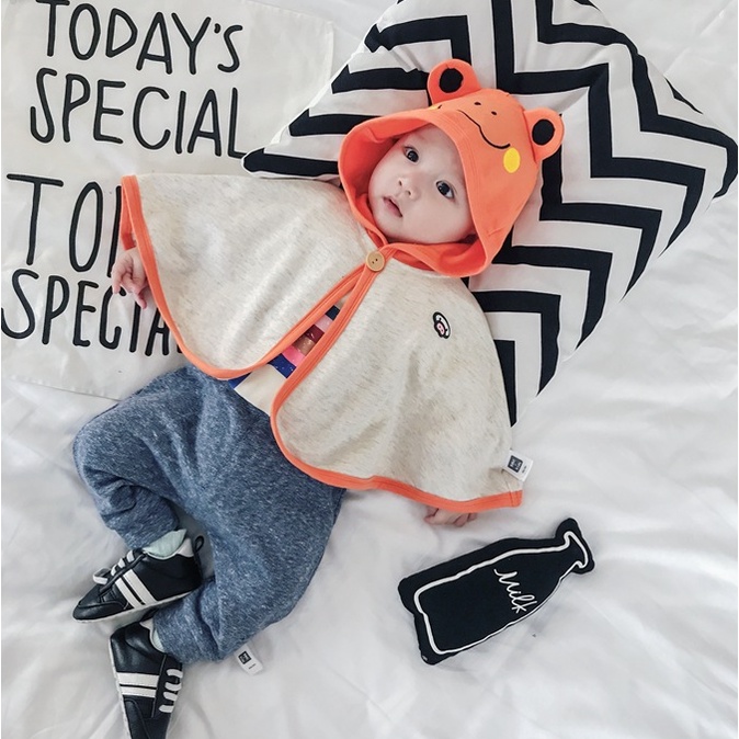 Áo choàng cánh dơi Ếch Cam cho bé siêu siêu cute - chống nắng gió chất liệu cotton mềm mịn