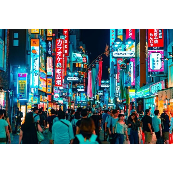 Tranh dán tường Trang Trí Cửa Hàng cao cấp đường phố Tokyo