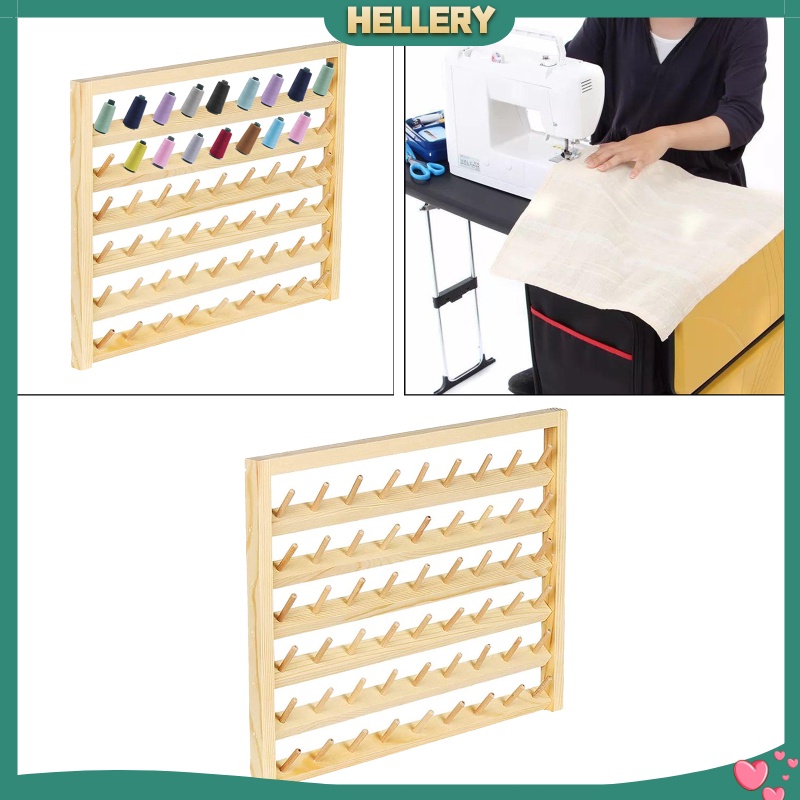 [HELLERY] Wood Sewing Thread Stand Organizer Craft Embroidery Storage Rack Holder