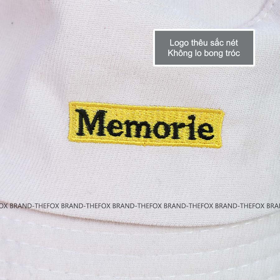 Mũ bucket nam nữ Unisex vành cụp chất nhung tăm phong cách Ulzzang thêu hình Memorie