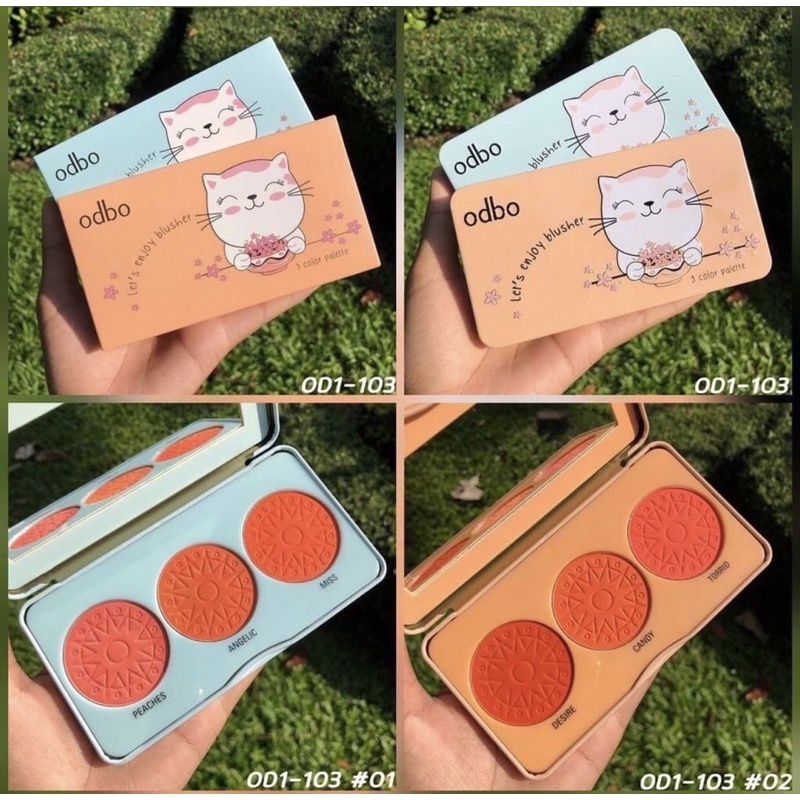 Bảng Phấn Má Hồng ODBO Let's Enjoy Blusher 3 Ô Màu