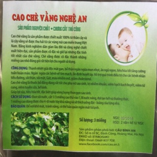 Cao chè vằng ( 2 túi mini 6 miếng )