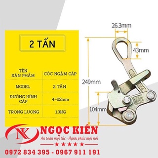 Cóc kẹp cáp 2 tấn ngk - cóc kẹp cáp nagaki 2 tấn