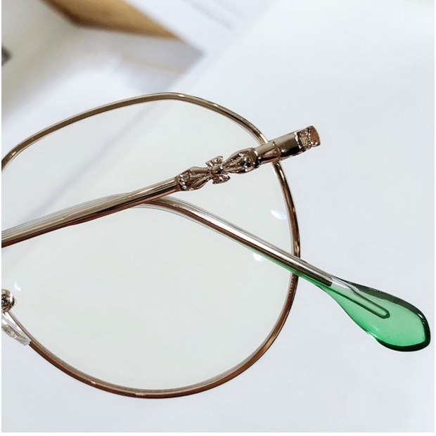 Mắt Kính Gọng Kim Loại Tròn Chống Bức Xạ Cho Nữ