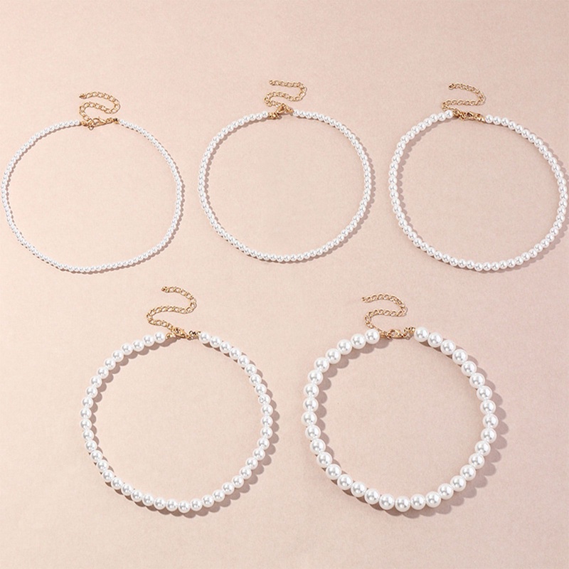 Vòng Cổ Choker Hạt Ngọc Trai Trắng/Đen Hình Hoa Thanh Lịch/Ngọc Trai Nhỏ/Ngọc Trai