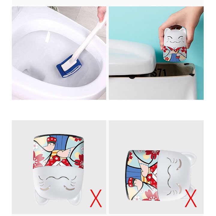 Cốc thả vệ sinh bồn cầu hình mèo tương đương 80 viên thả bồn cầu thông thường