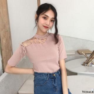 Áo thun nữ ngắn tay hở một bên vai gợi cảm
