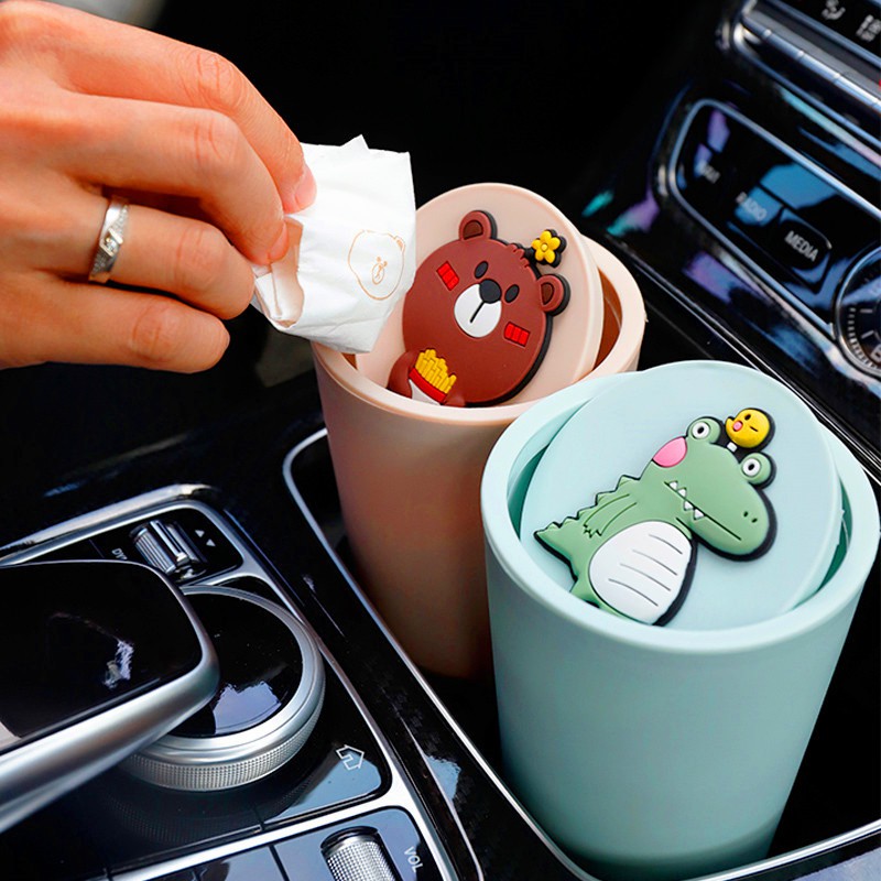 Thùng Rác Chống Bụi Hình Hello Kitty Doraemon Cho Xe Hơi Giá Đỡ