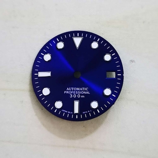 29mm Watch Dial Blue Dial Green Luminous for NH35 Watch Movement