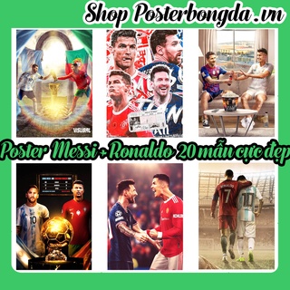 Poster messi ronaldo kết hợp, ảnh dán tường messi ronaldo kết hợp cực đẹp, poster bóng đá có in theo yêu cầu