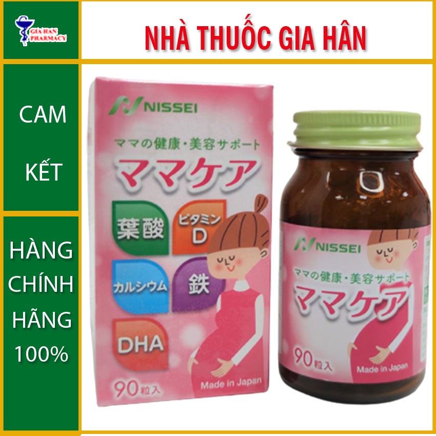 MAMA CARE bổ sung sắt, acid folic, DHA &amp; Vitamin D (Hộp 90 viên) - Gia Hân