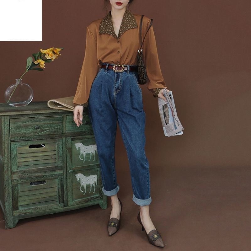 Áo Sơ Mi Dài Tay Form Rộng Thời Trang Vintage Cho Nữ