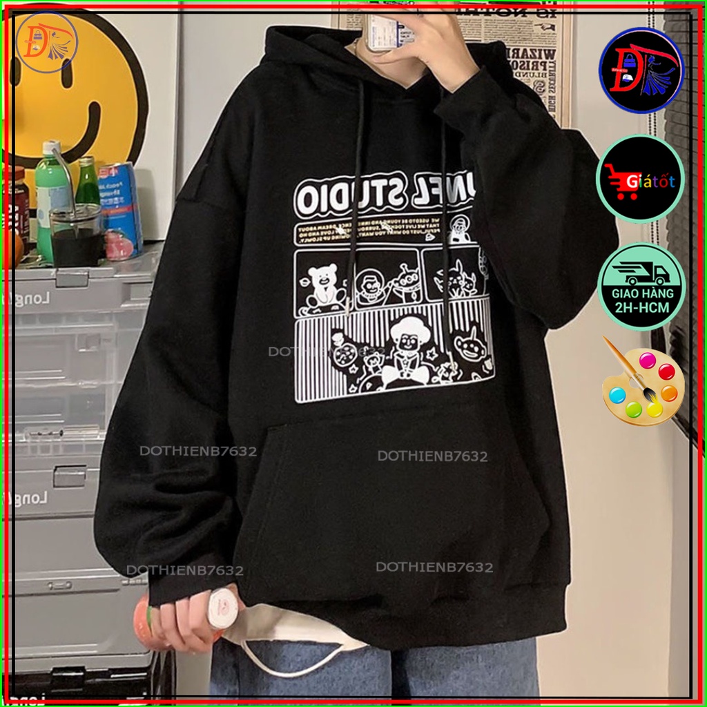 [Mã DOTHIEN30 giảm 30K đơn 50K]Đu Trend áo Hoodie Gấu Bàn Tay siêu hót vải nỉ bông nón 2 lớp có túi phối nam nữ mặc đẹ
