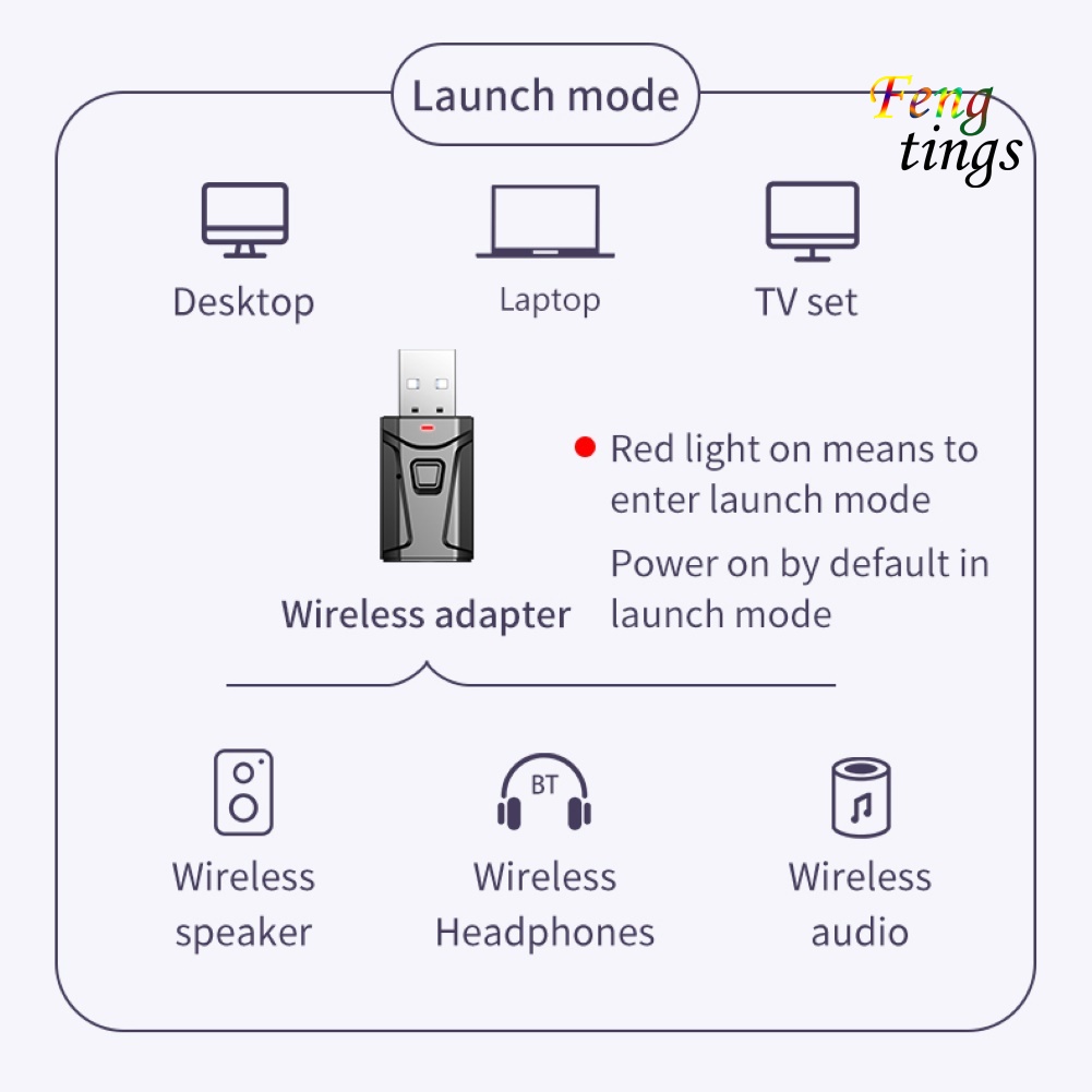 Usb Thu Phát Âm Thanh Bluetooth 5.0 3.5mm Aux Cho Pc Tv