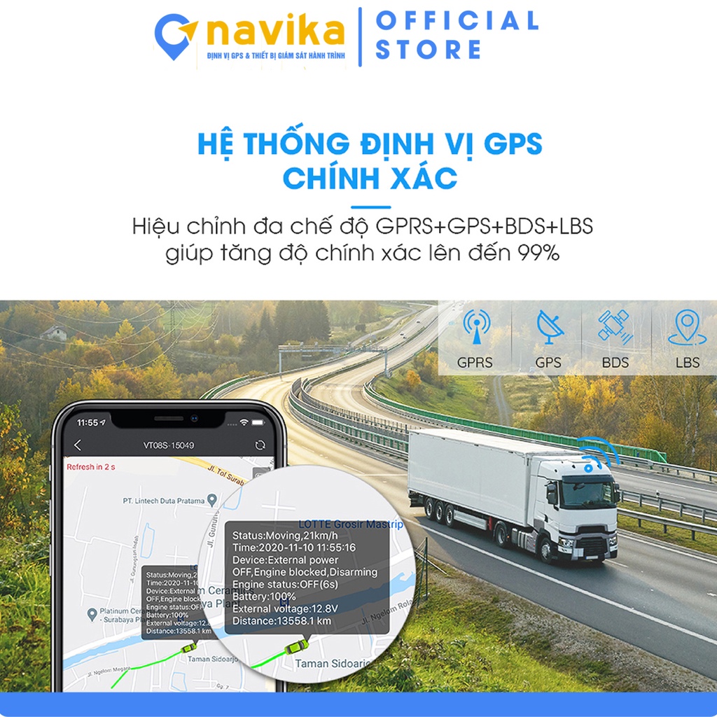 Đinh vị theo dõi xe máy, xe ô tô chống trộm, định vị vị trí chính xác - Navi P5S