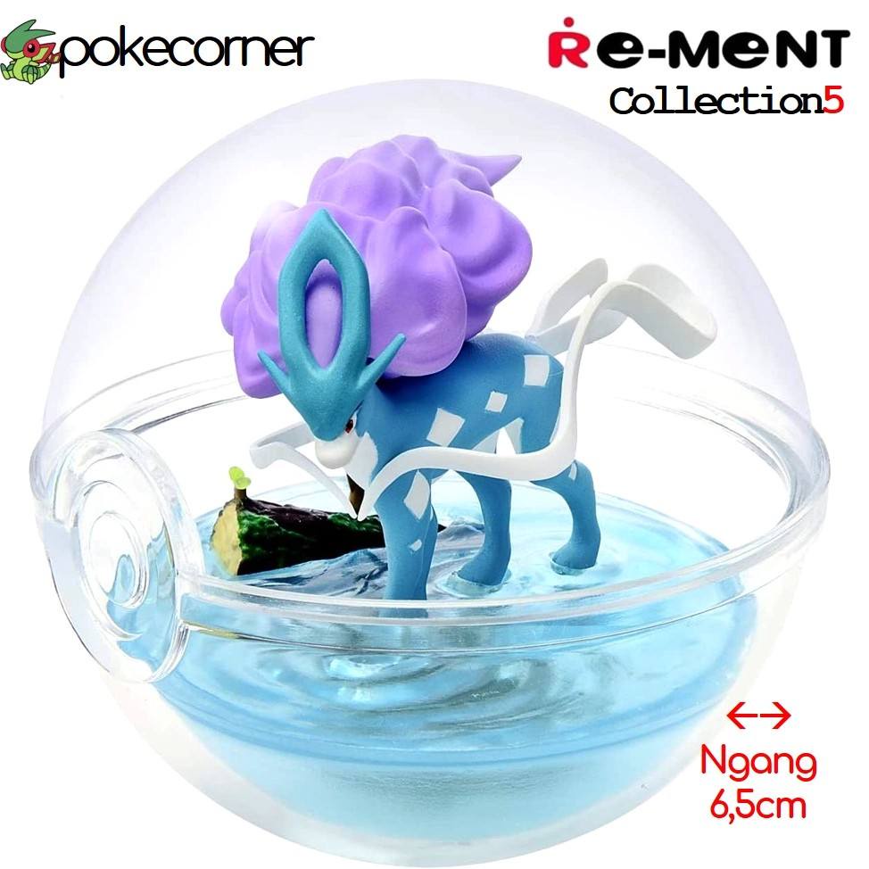 [Vol5] Quả Cầu Pokemon Terrarium Collection 5 Suicune chính hãng Re-Ment - trong suốt, mở nắp được - PokeCorner