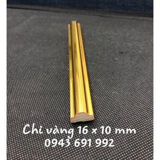 Chỉ nhựa trang trí màu vàng ánh kim bản rộng 1.6cm thanh dài 2m4