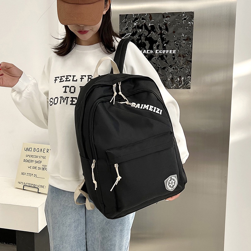 Ba lô đi học IELGY cỡ lớn màu trơn dễ thương cho nữ