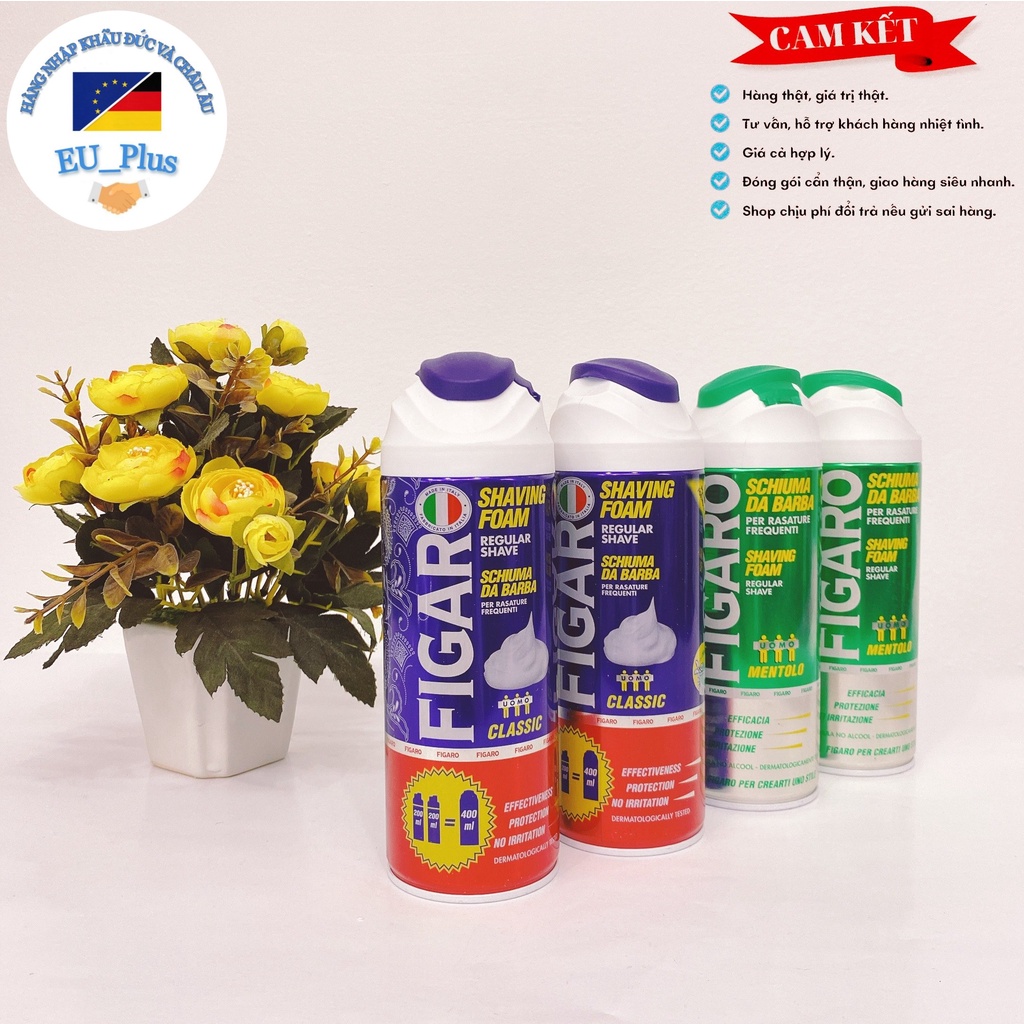 Bọt cạo râu dưỡng ẩm và làm mềm da Figaro Cao cấp Italy