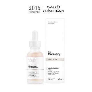 Serum The Ordinary Lactic Acid 5% + HA 2% 30ml, Tinh chất thanh tẩy da cho làn da nhạy cảm - 2016 Skincare