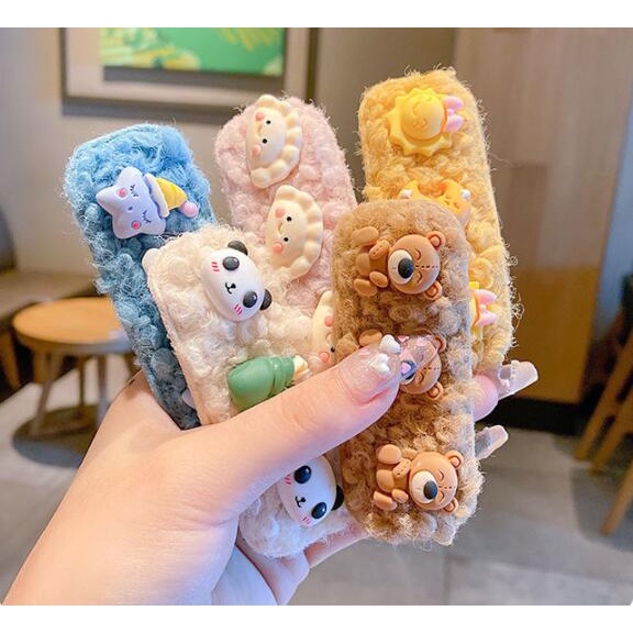 Miếng dán tóc hình gấu hoạt hình phong cách hàn quốc đáng yêu dành cho bé gái