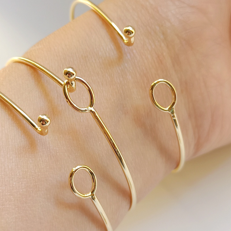 Vòng Đeo Tay Bằng Đồng 14K Thời Trang Cao Cấp 55mm