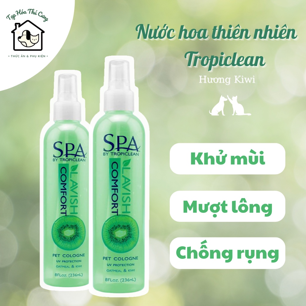 Xịt Dưỡng Lông Tropiclean Hương Kiwi Dành Cho Thú Cưng- Spa Comfort Cologne