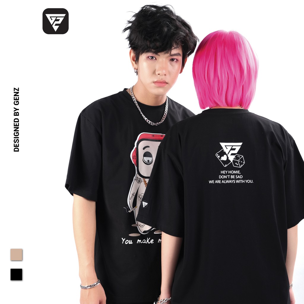 Áo thun tay lỡ GENZ phông Unisex nam nữ Cotton oversize form rộng Bad Gangter | BigBuy360 - bigbuy360.vn