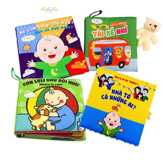 Bộ Sách Vải Cho Bé, Đồ Chơi 2 Trong 1 Vừa Học Vừa Chơi Giúp Bé Phát Triển Não Bộ Sớm