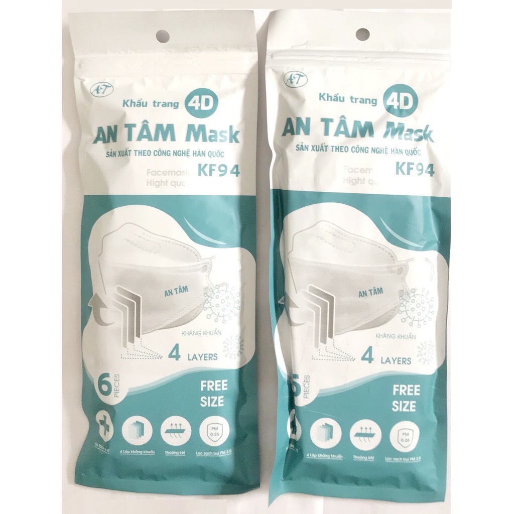 GÓI 10 Chiếc Khẩu Trang 4D KF94 AN TÂM MASK