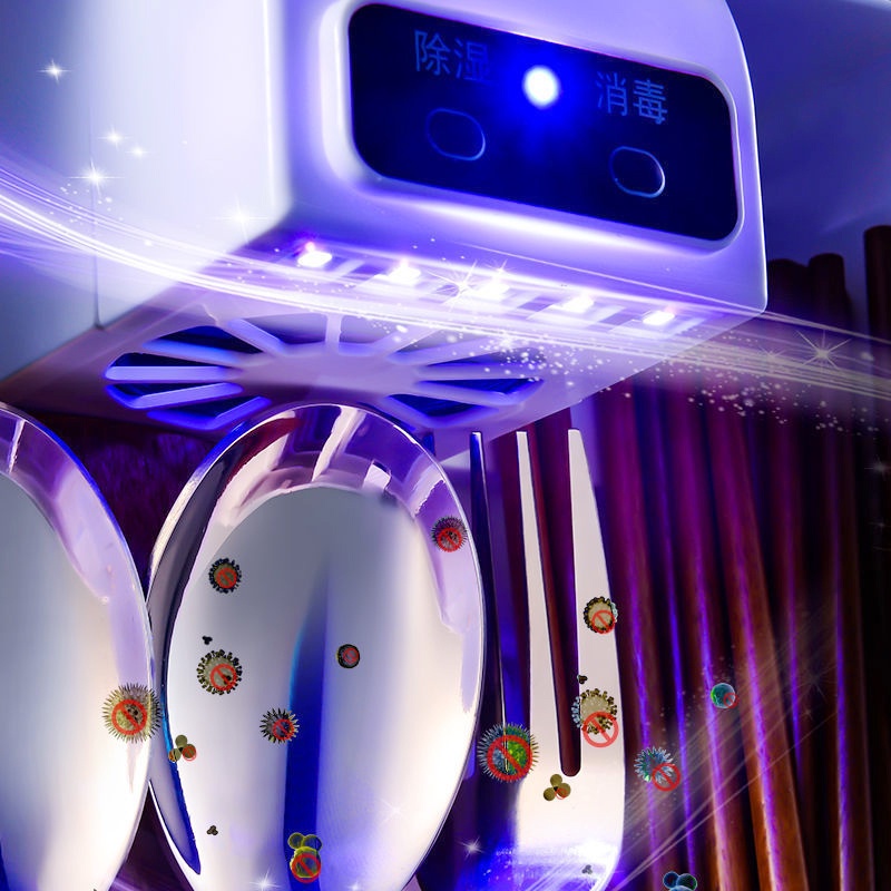 Máy Khử Trùng Đũa Thìa Có Tia UV Diệt Khuẩn, Hộp Sấy Đũa Thìa Dán Tường Ngăn Côn Trùng Nấm Mốc Bảo Vệ Sức Khỏe MKS041