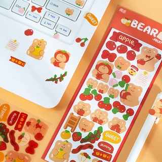 SET 2 TẤM STICKER GẤU TRANG TRÍ BULLET JOURNAL, TOPLOADER, BINDER