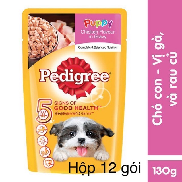 Combo 12 bịch sốt PATE Pedigree cho chó con 130g