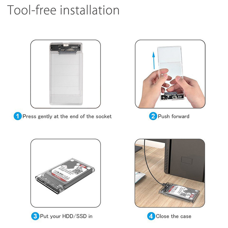 Hộp Đựng Ổ Cứng Ngoài 2.5in Sata Usb 3.0 Hdd Có Đèn Led | BigBuy360 - bigbuy360.vn