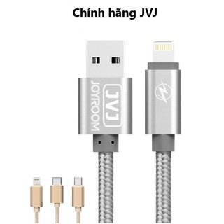 Cáp sạc nhanh JVJ JR2 Lightning/Micro/Type-C tự ngắt bọc dù dài 2m|sạc nhanh 2.4A
