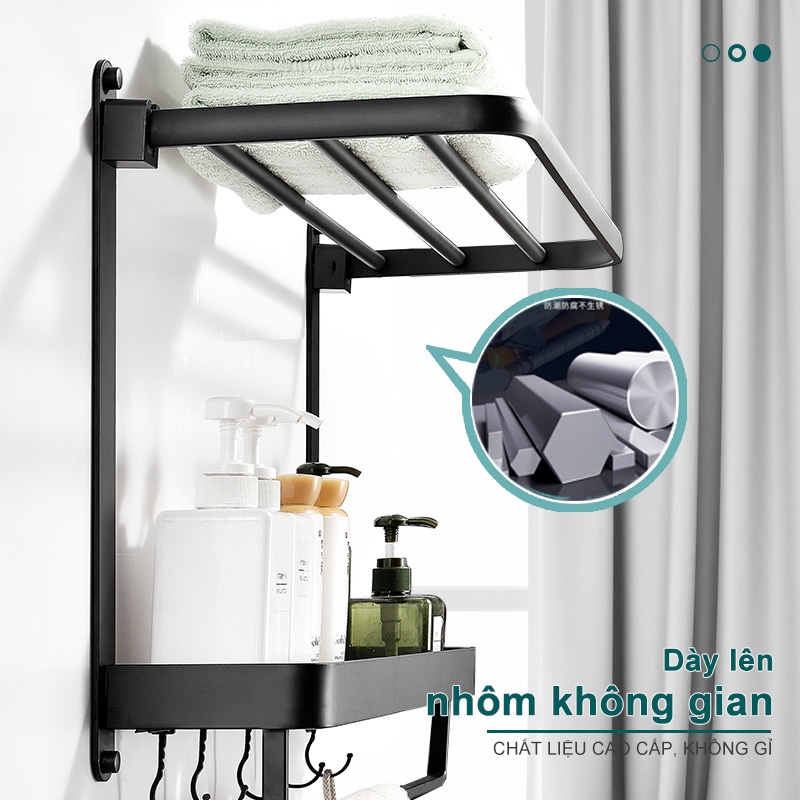 Kệ đựng đồ dùng MEIDOO bằng nhôm gắn tường tiện lợi cho nhà tắm