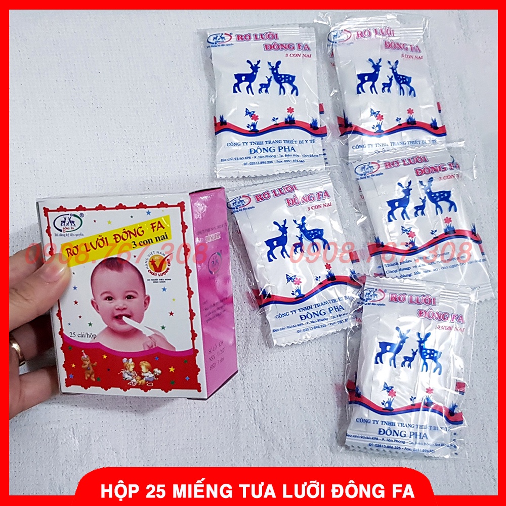 Combo Hộp Tưa Lưỡi Đông Fa 3 Con Nai / Rơ Lưỡi Cho Bé