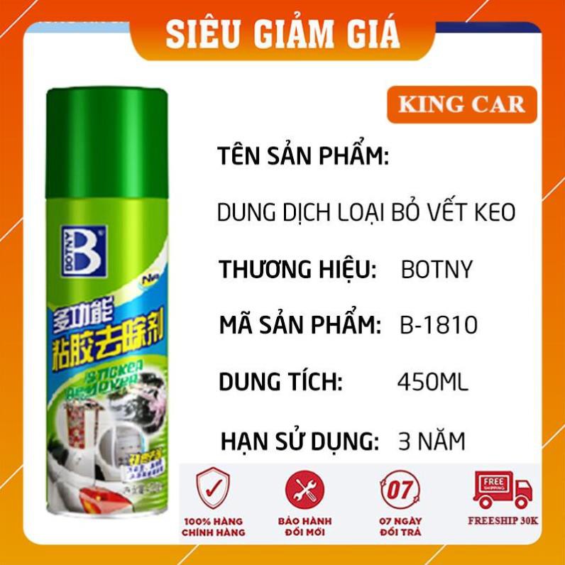 Chai xịt tẩy keo, dung dịch tẩy băng dính 3M, vết băng dính, nhựa đường thương hiệu Botny - Shop KingCar