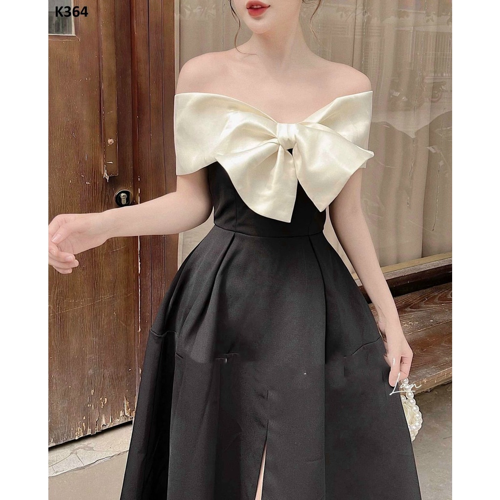 ĐẦM XINH CÓ GẮN NƠ TRƯỚC NGỰC XẺ TÀ PHONG CÁCH HÀN QUỐC TMDX34