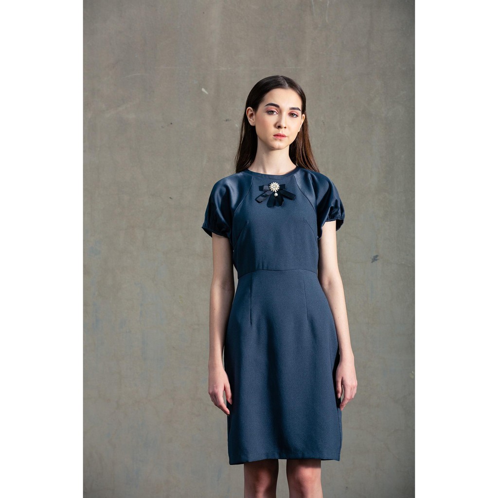 [Mã FAMALLT5 giảm 15% đơn 150k] Đầm dự tiệc nữ Callia Helen tay bồng (Xám/ Nâu) | BigBuy360 - bigbuy360.vn