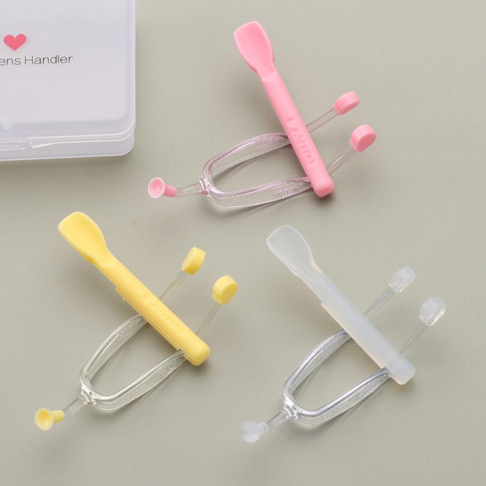RAINBOW Set Hộp Đựng Kính Áp Tròng + Nhíp Gắp Trong Suốt Mang Đi Du Lịch Tiện Lợi