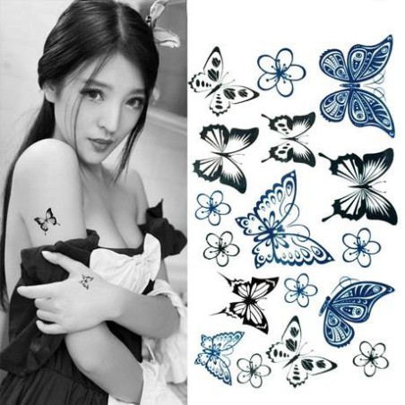 Hình xăm dán Tatto bươm bướm xinh C15