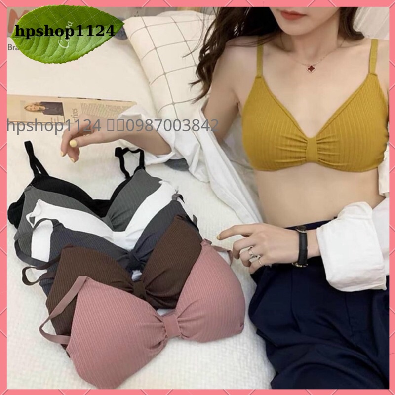 Áo bra gân thắt nơ không gọng đệm mỏng 308 loại đẹp
