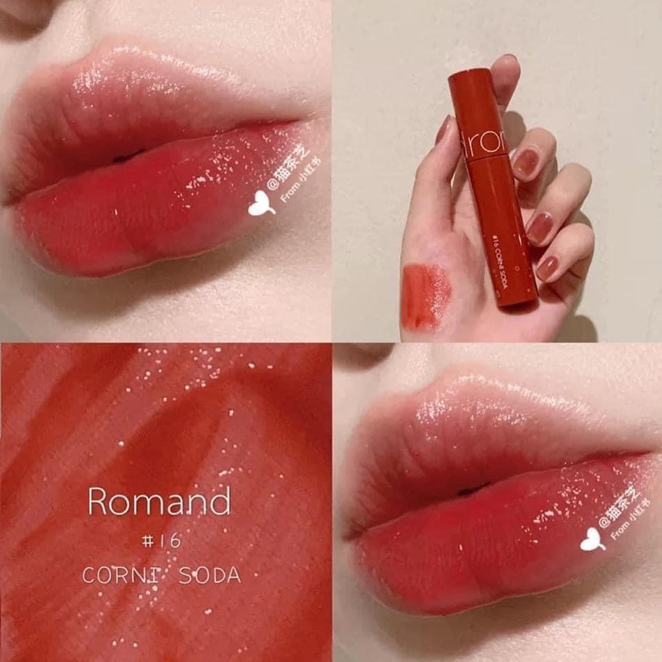 Son tint bóng Romand Juicy Lasting Tint Màu 16 Corni Soda