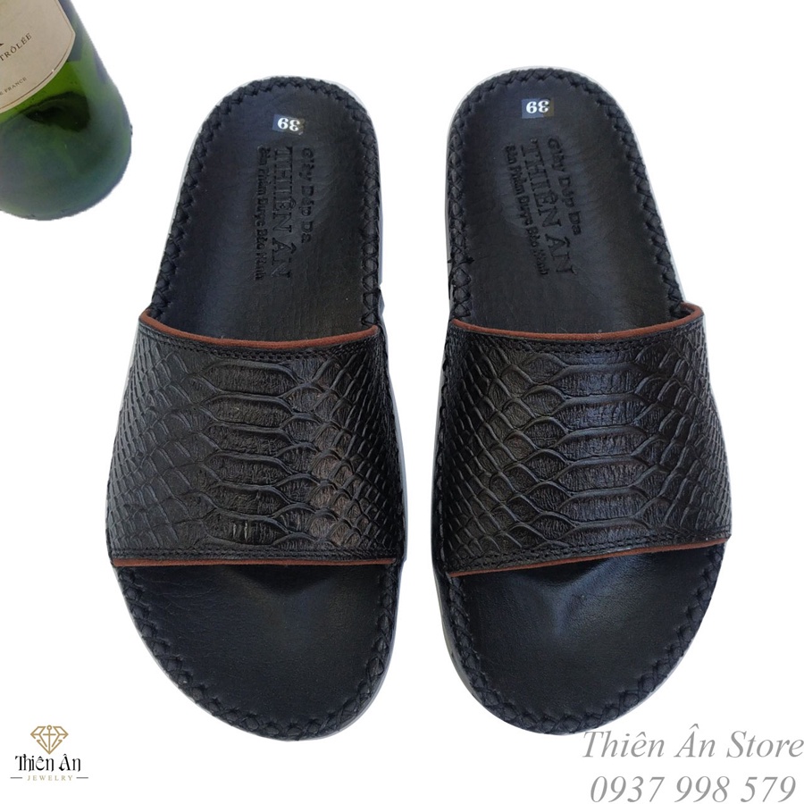 Dép nam quai ngang da bò đẹp,đê cao 2,5cm kiểu dáng thời trang HY74
