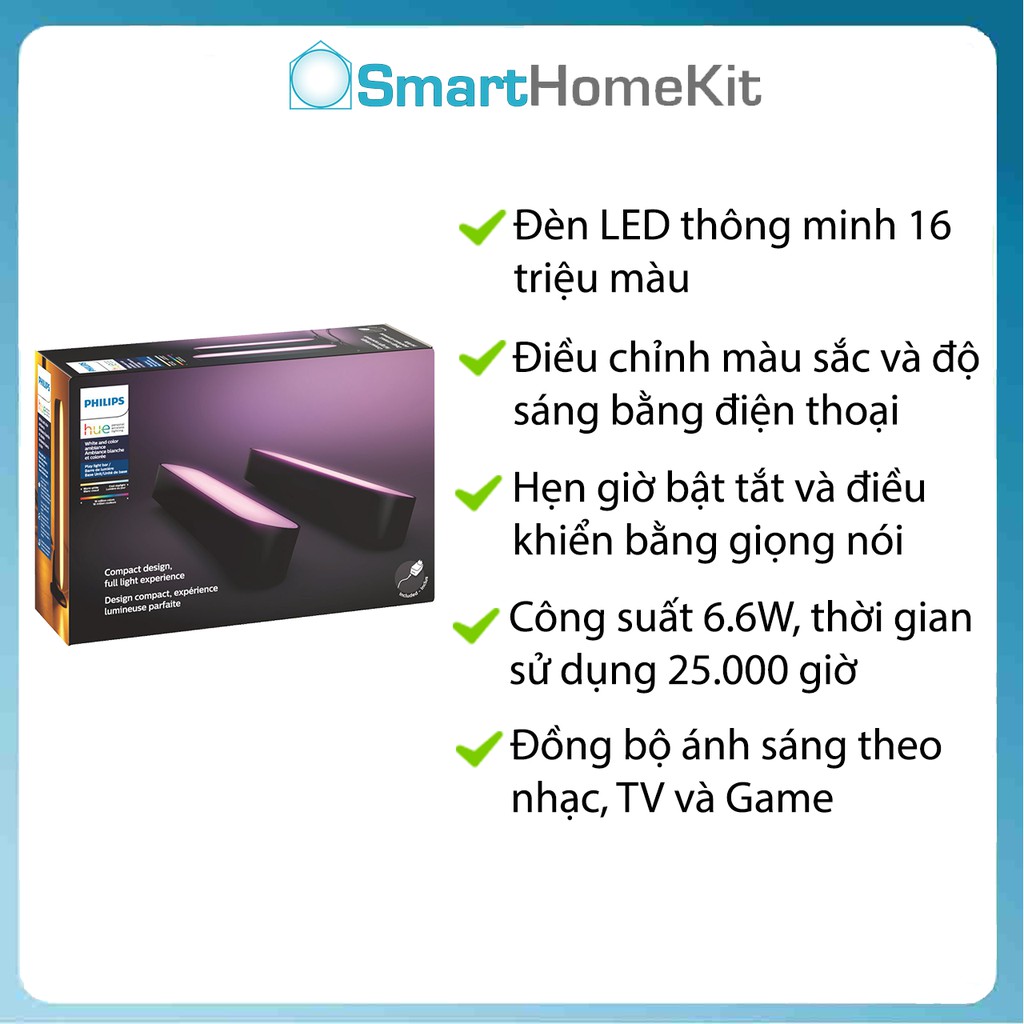 Đèn thông minh Philips Hue Play Bar - đèn trang trí đồng bộ màn hình cho TV và PC