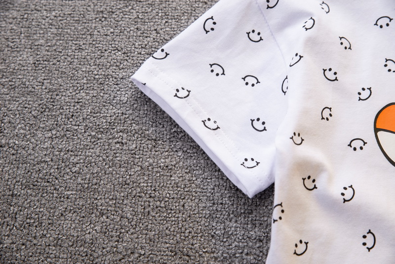Set áo thun ngắn tay in hình hổ hoạt hình + quần short thoáng khí thoải mái cho bé